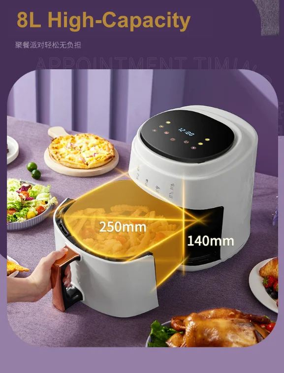 Oem Customized Liners Silicone Pot German 2023 4l 6l 8l Oem Wholesale Dual Digital Power Silver Crest Smart Air Fryers Oven