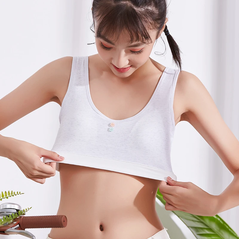 Fashion style elastic vest teen small girls in sweet girl tube top bra solid color  girls bra