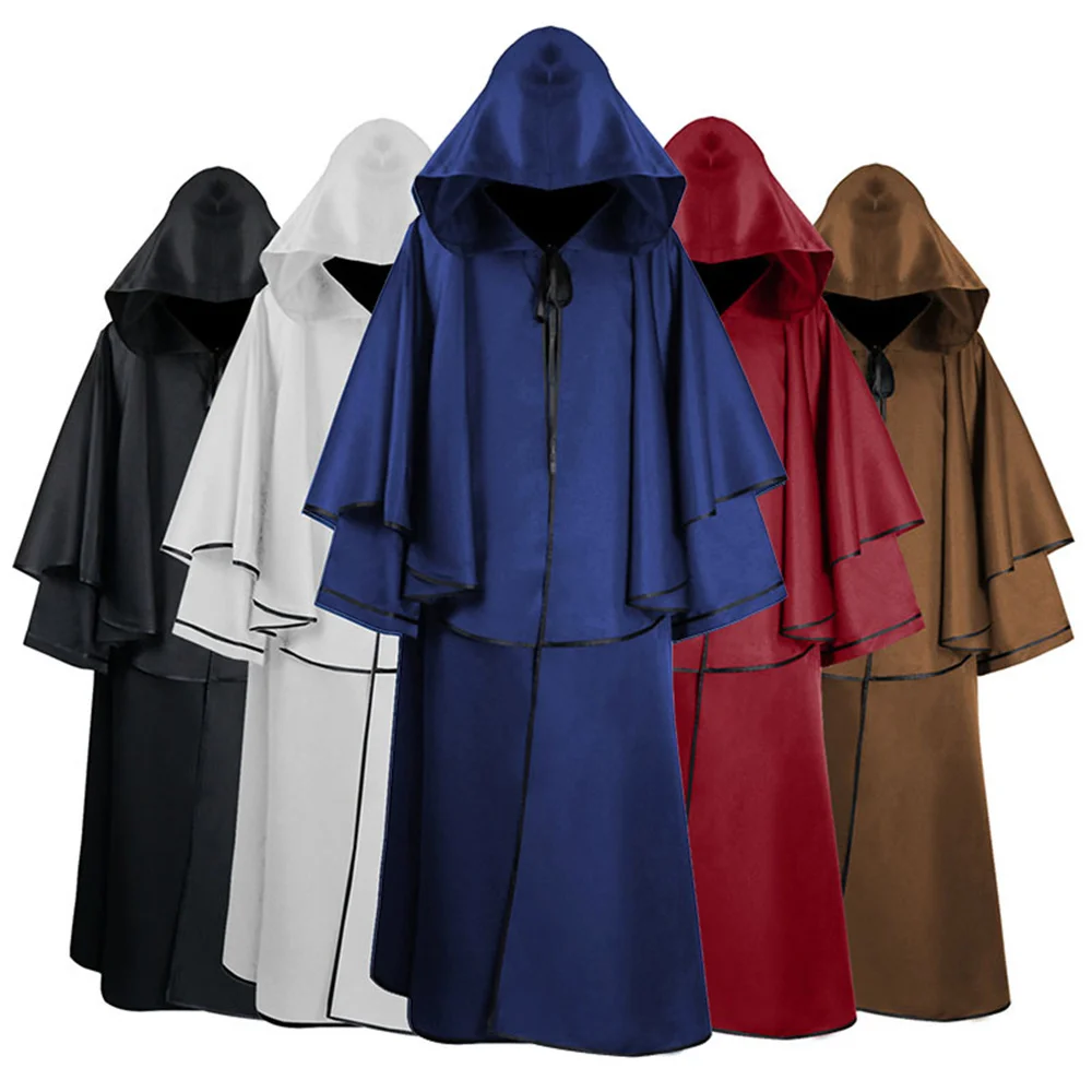
Hooded Cloak Long Velvet Vampire Halloween Costume Cape for men and women 