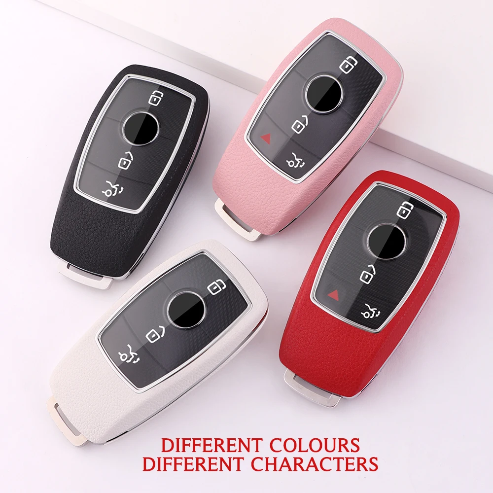 Car key case for benz key shells New E-Series S/C-class leather Smart remote key protection cover