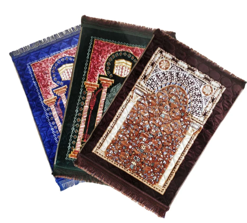 Хорошее качество молитвенный мусульманский полиэстер супер мягкий на ощупь короткий ворс Материал высококачественный коврик молитвенный коврик