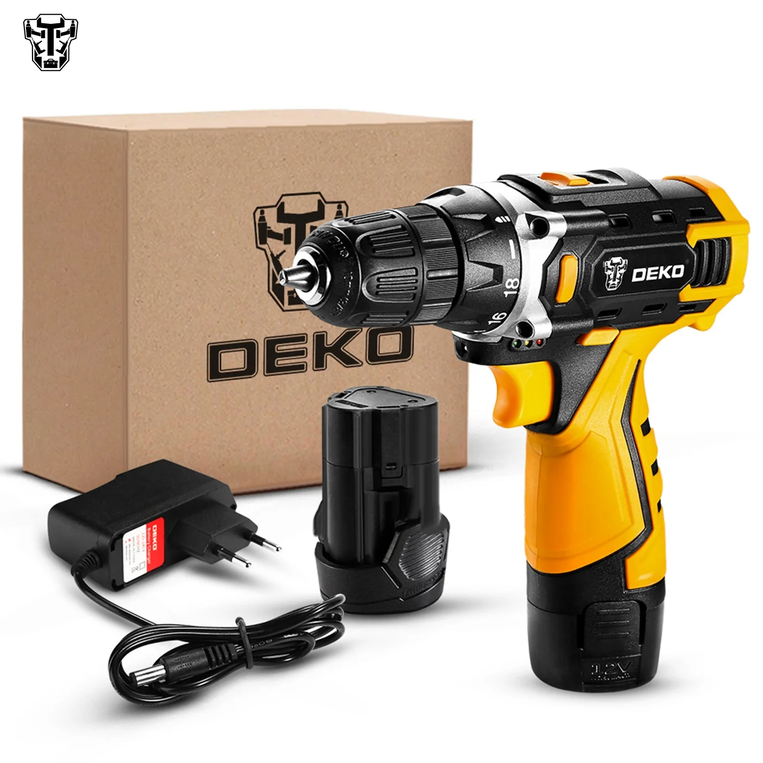 DEKO DKCD12FU-S2 12V 1500 мА/ч 32N.m сосиска мини беспроводной индикатор питания драйвера Аккумуляторная дрель электрическая отвертка для домашнего использования DC Горит-литий-ионный аккумулятор