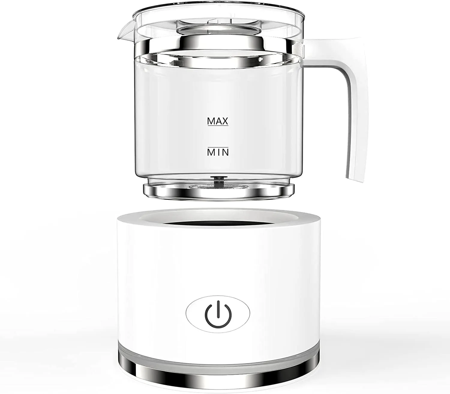 Milk Frother Electric Milk Steamer Milk Foamer Frother Detachable for Coffee, Hot Chocolates Maker (23.6oz) 120V