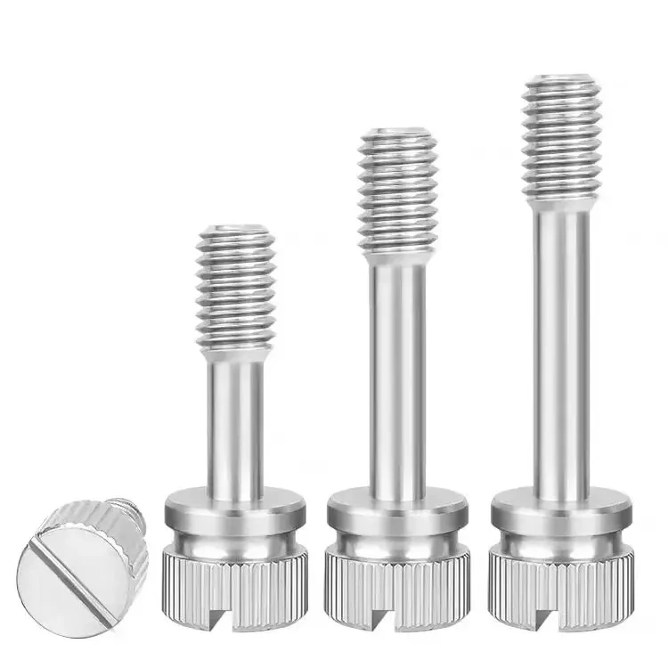 GB839 304 Stainless Steel M2/M2.5/M3/M4/M5/M6/M8 Custom Knurled Thumb Screws With Waisted Shank Non-falling Slotted Lock Screw