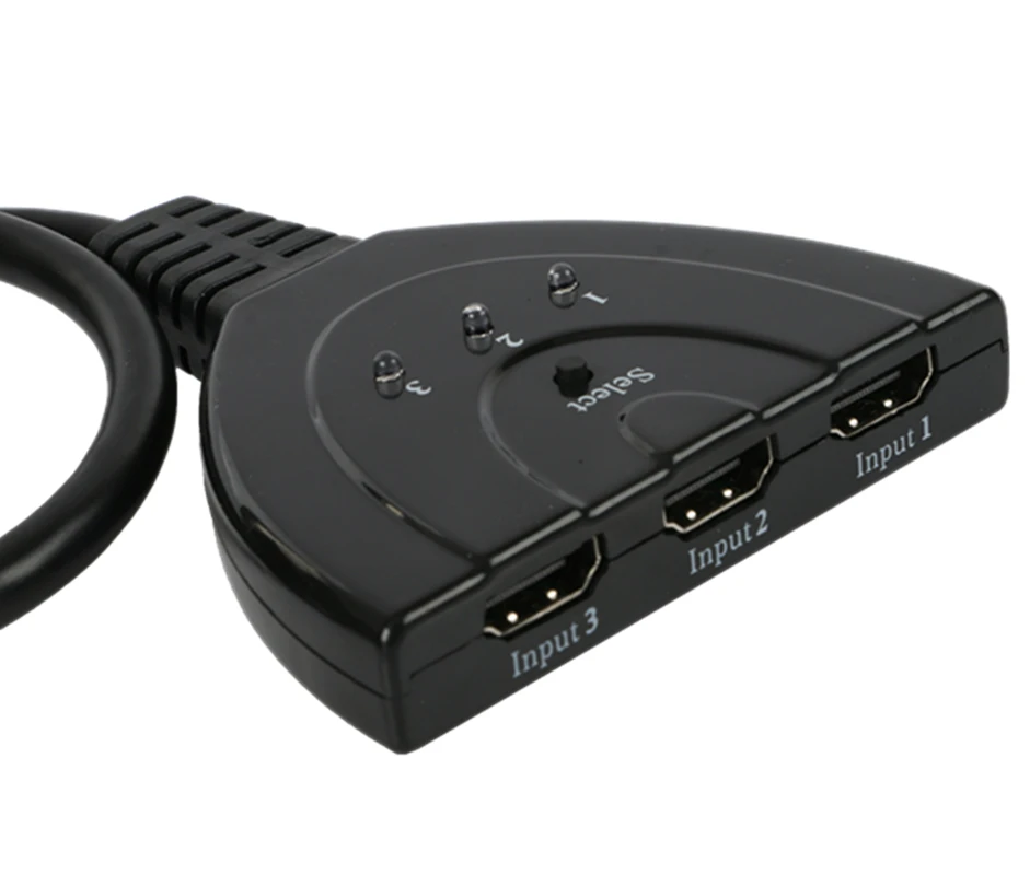 Analog signal HDMI Switcher support 3D 4K 3 IN 1 OUT Port with Pigtail HD MI Cable Notebook Computer