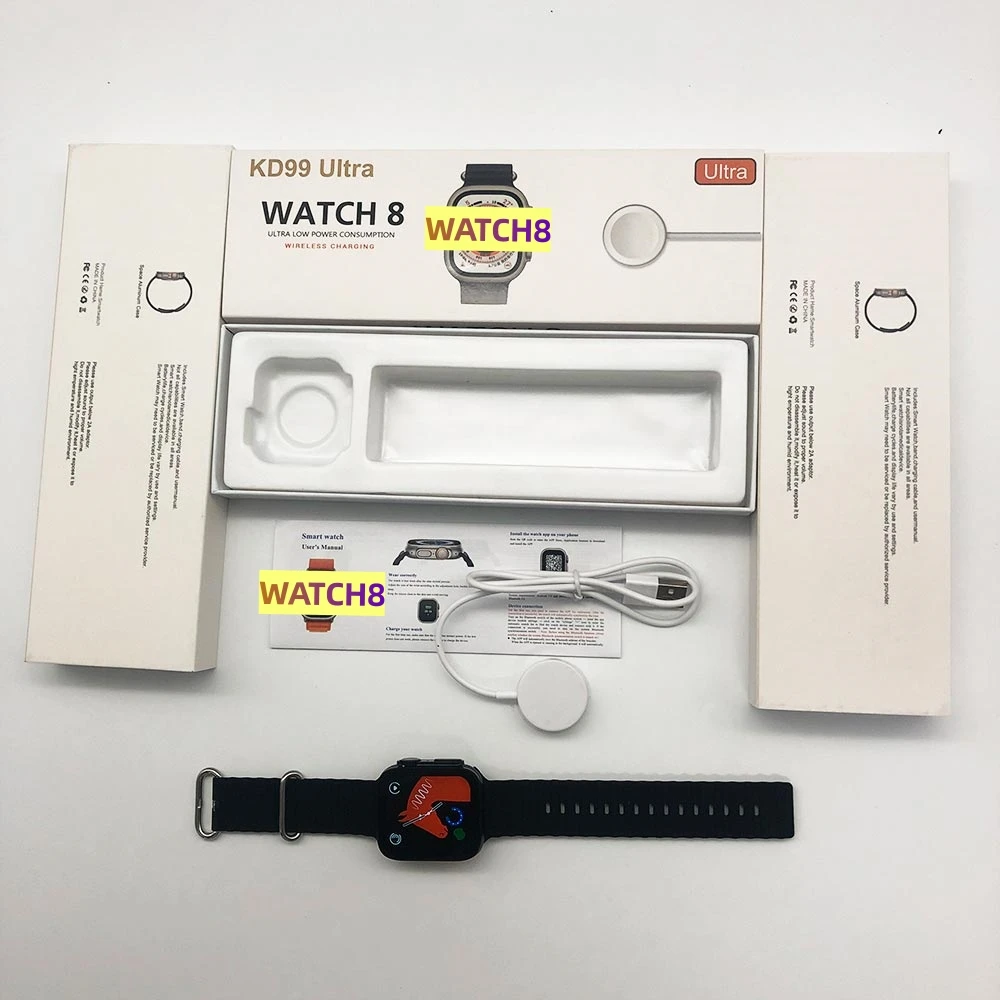 2023 hot sale 1.99 inch Big screen watch 8 KD99 ultra smart watch hombre sport series KD99 ultra smartwatch 8 series8 watch8