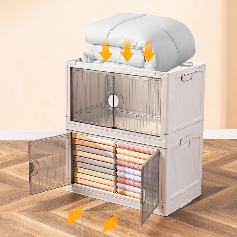 Portable Home Storage Containers Large Capacity Cloth Organization Bin With Lids Foldable Toy Storage Box Collapsible