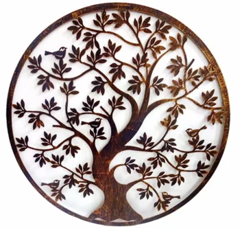 Neutral-color classic metal tree of life design metal tree art