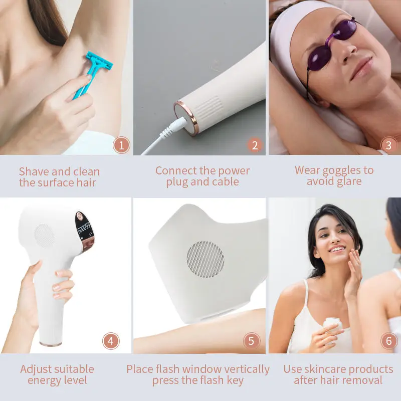 Wholesale Home Use Electric Epilator Portable Mini IPL Hair Removal applicable for Face and Body