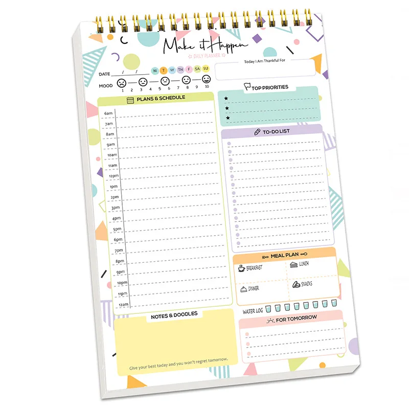 A5 English Schedule Book Retro simple daily weekly time management plan notes