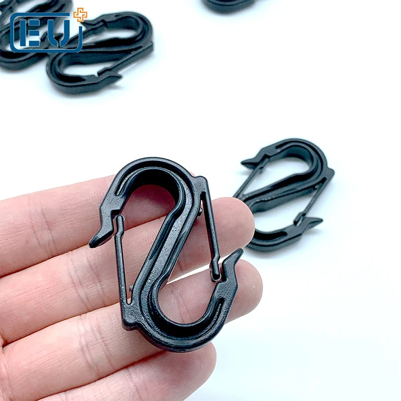 Agriculture plastic locking s hook plastic injection clip black circle plastic clip shade net cloth clamp
