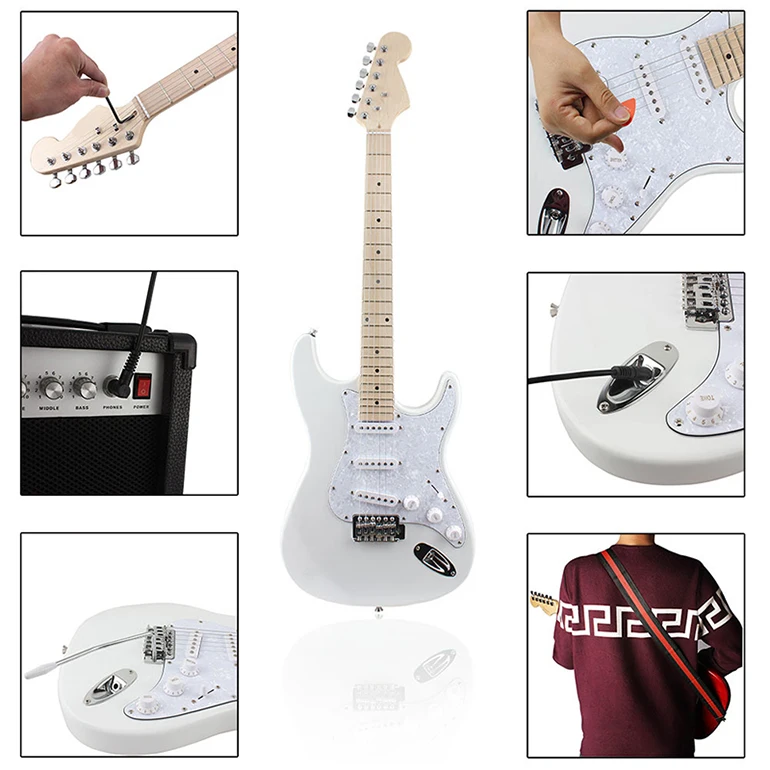 Paisen classical acoustic electric white basswood electric guitar custom with OEM/ODM electric guitar