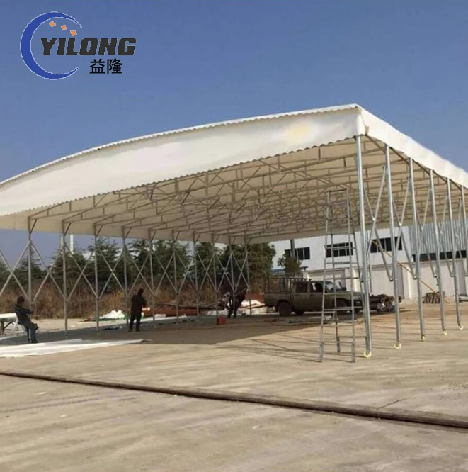 Easy installation canvas roof steel structure retractable portable folding garage