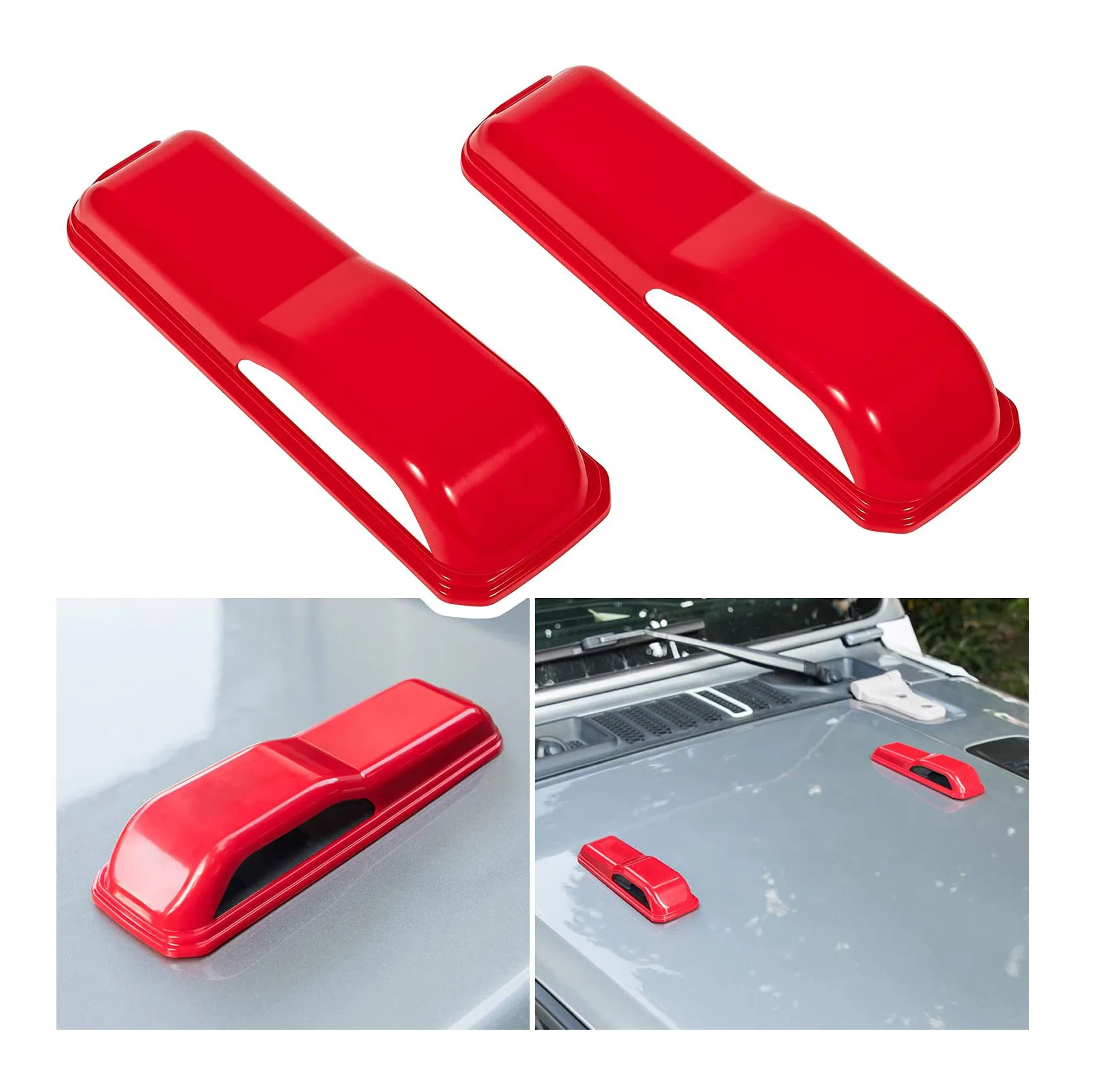 2PCS ABS Engine Hood Hinge Covers Decoration Cover Fit For Jeep Wrangler JL 2018+ Stickers Exterior Accessories