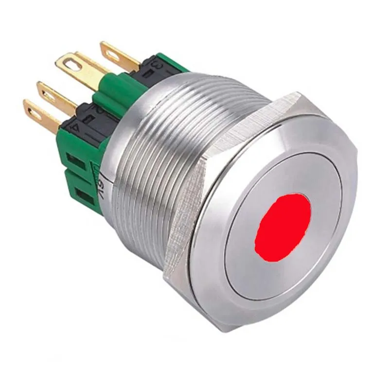 25mm dot illuminated metal momentary buttons, push switch button