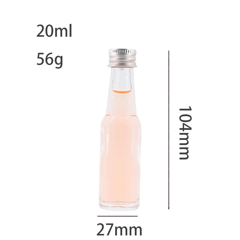Manufacturer Wholesale 50ml Empty Liquor Unique Shaped Wine Glass Bottle with Cap