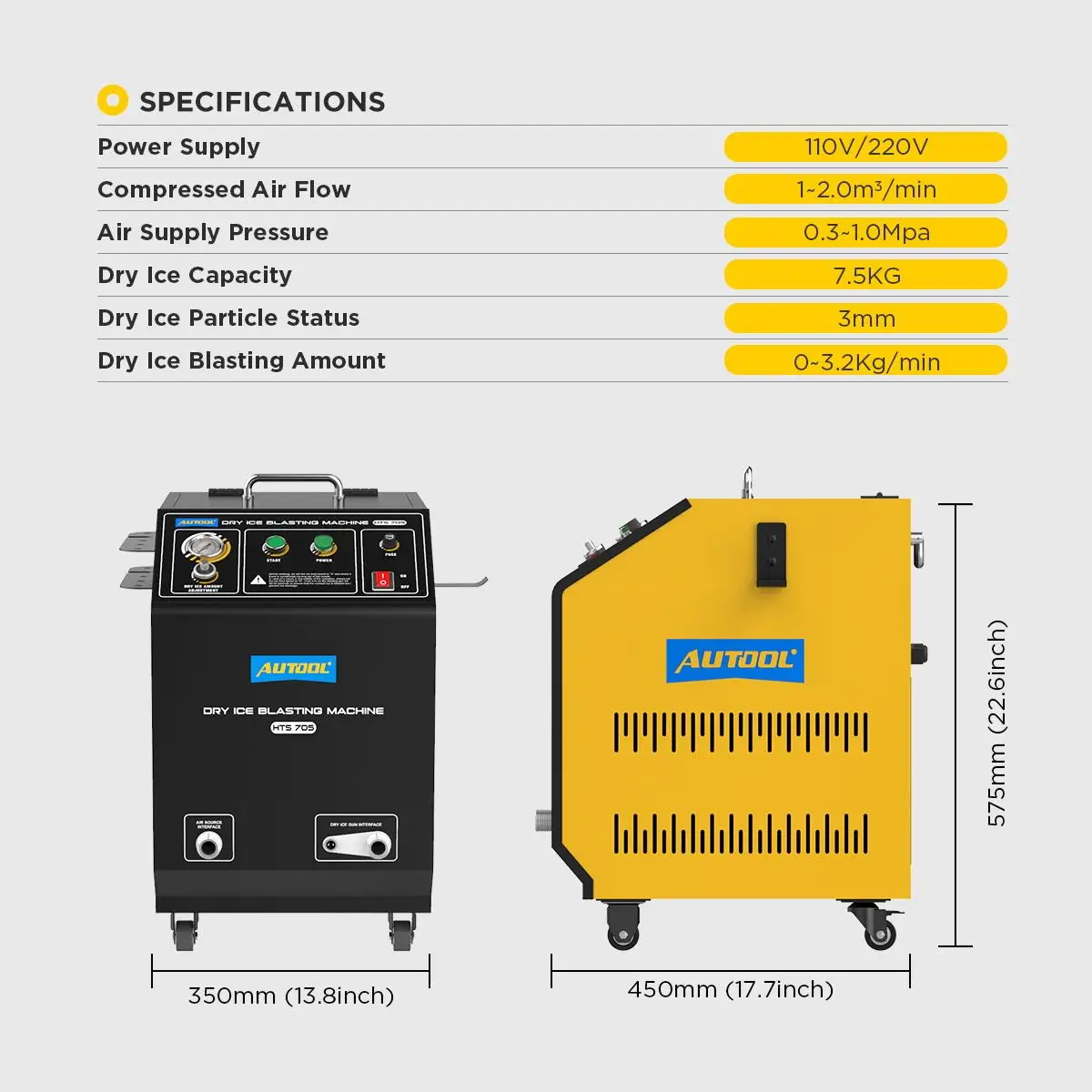 Оптовая продажа AUTOOL HTS705 110 В 220 автоматическая машина для очистки сухим льдом очиститель углерода