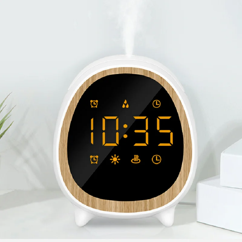 Оптовая продажа, деревянный Электрический ультразвуковой аромадиффузор для эфирных масел с будильником, CE/ROHS