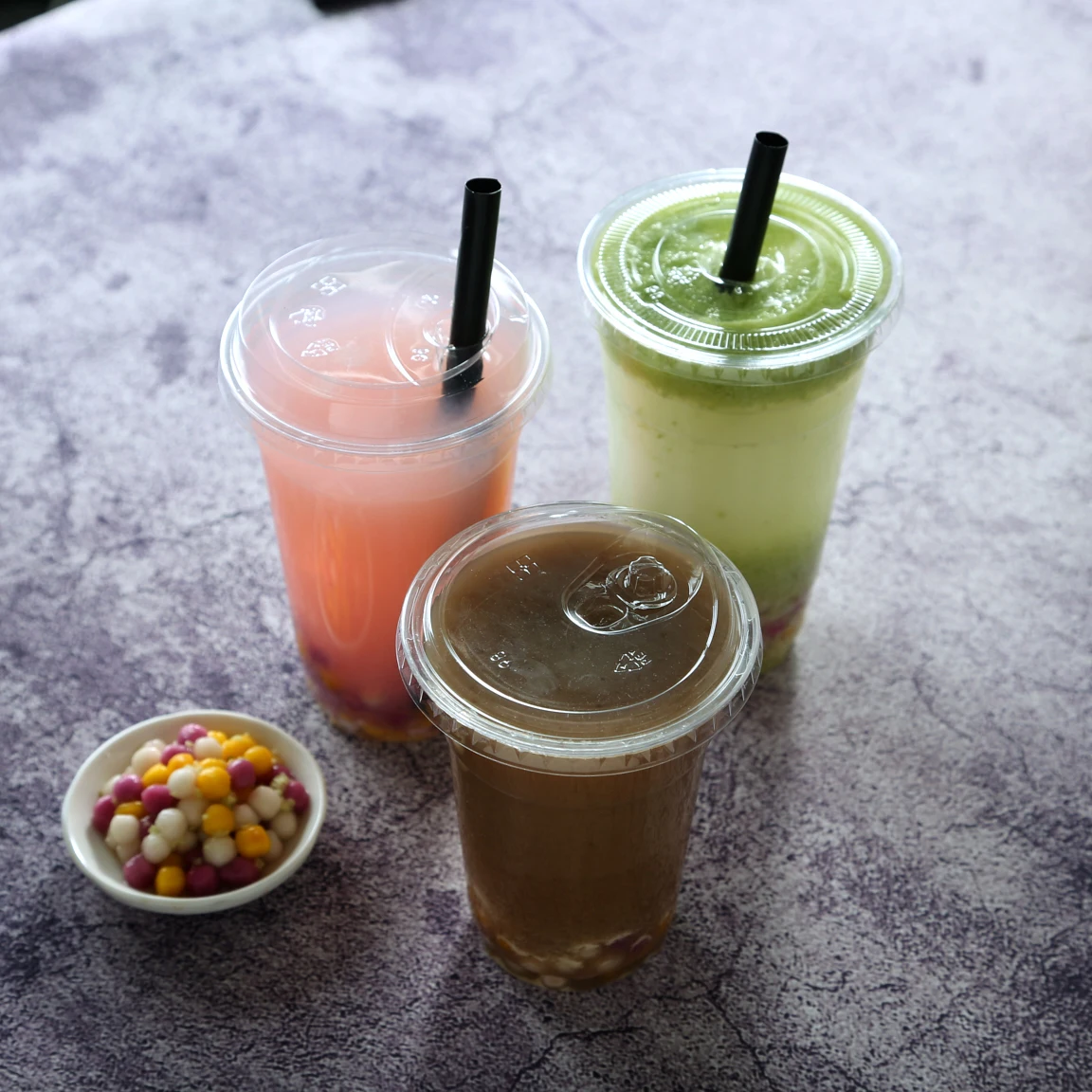 Custom Logo transparent Disposable PP Hard Juice Cup Plastic boba tea cup Bubble Milk Tea Cup