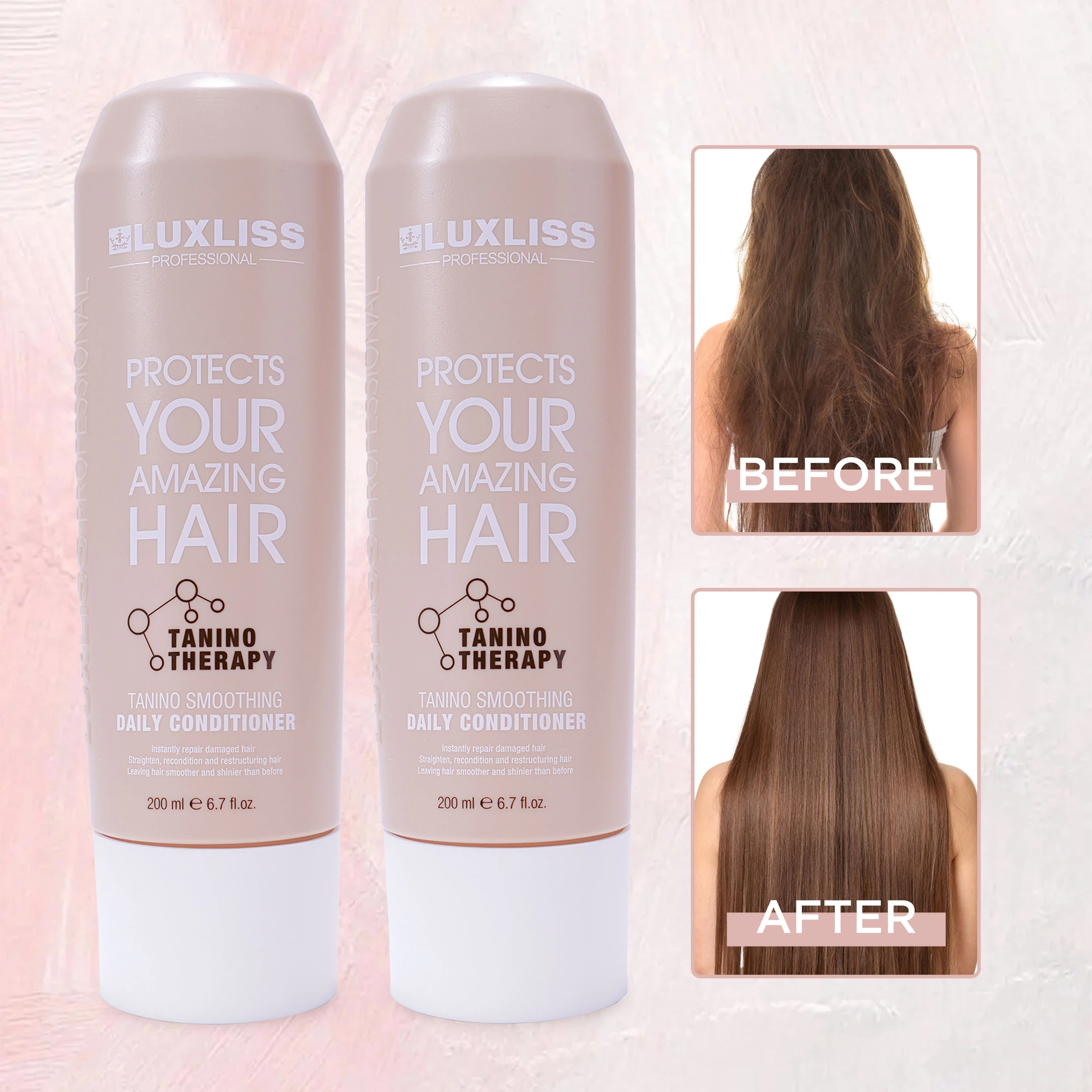 LUXLISS Natural Oil Tanino Hair Repair Conditioner Cream Private Label Nourishing Straight Hair Tannic Acid Smoothing Hair