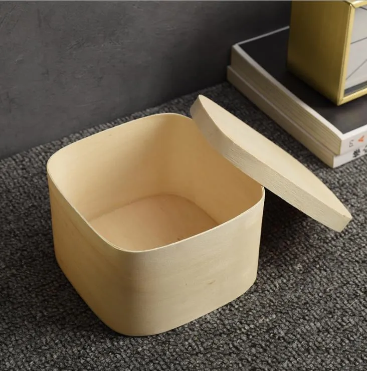 Multifunctional birch bark box tea packaging box wooden bread case soft bark pine wood box