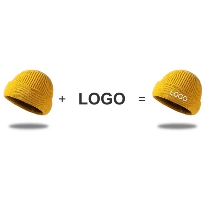 Custom Logo Beanie Design Your Own Text Beanies Winter Warm Hats for Men Woman Skull DIY Stitching Elastic Knit Cap