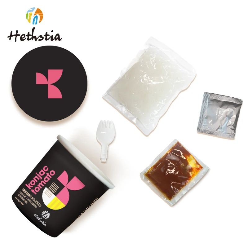 Shirataki Noodle Ready to Eat Tomato Noodles Soup Low GI IInstant Tomato Flavor Konjac Cup Noodles