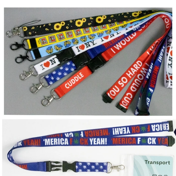 Customized Full Printing Polyester Lanyards Heart Transfer Printing Lanyards  Promotion Gifts Lanyards