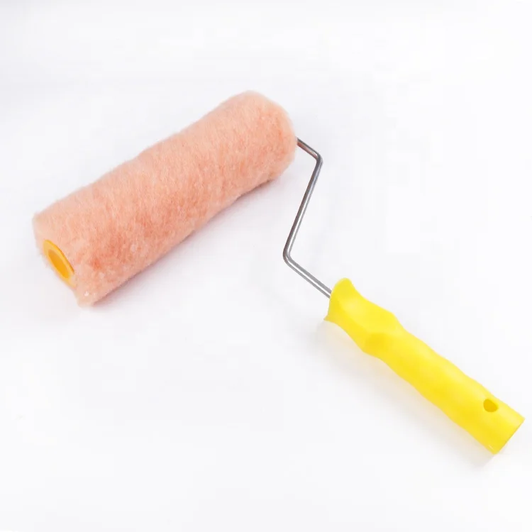 MAXMAN Hand Tool Yellow Plastic Handle Polyester Roller Brush for Paint Household Wall Roller Paint