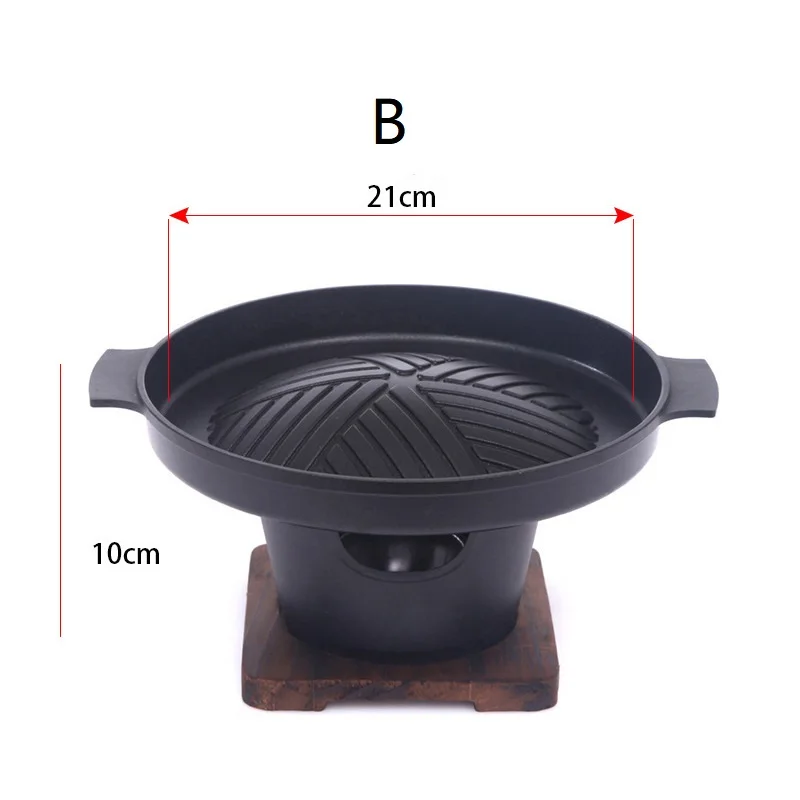 Japanese Style Cast Iron Sukiyaki Hot Pot with Wooden Lid Tetsu Nabe Pot Shabu Pot