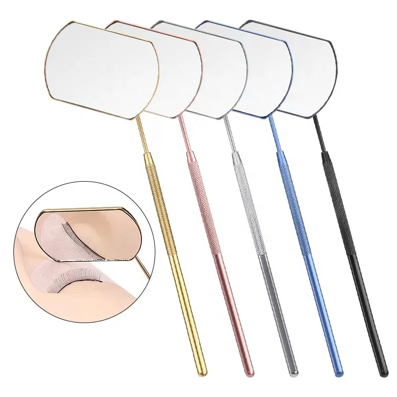 Factory direct grafting eyelash inspection mirror Features Personalized Type Cosmetic Mirror  Finishing Silver