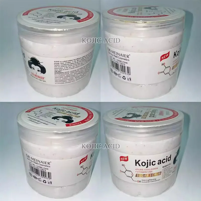 Oem Manufacturer Face Foaming Organic Vegan Sugar Sea Salt Wholesale Kojic Acid Facial Scrub Private Label Whitening Body Scrub