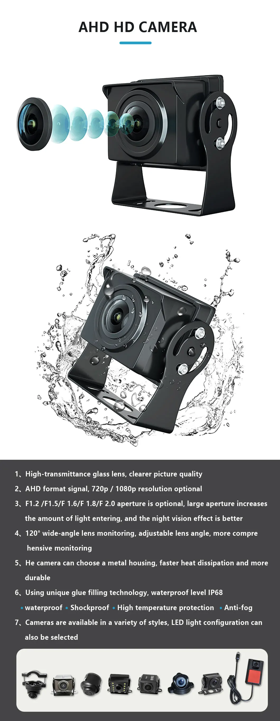 Wemaer Factory OEM Blind Spot Monitoring System Truck SUV RR 5Th Wheel Bus Motorhome Trailers Reversing LCD 7 Inch Car Monitor