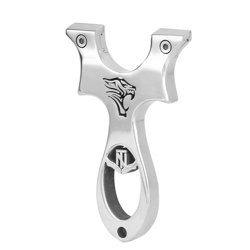 Slingshot High Quality Stainless Steel 304 Mirror Tiger Head Flat Leather Outdoor Competitive Hunting Shooting Slingshot