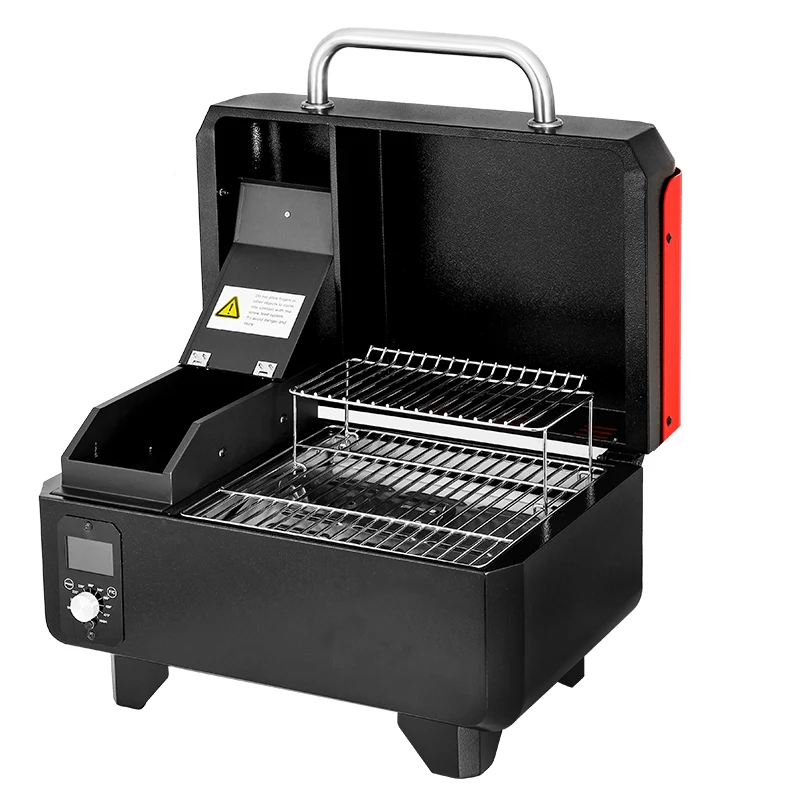 High Quality Smart Electric Charcoal Pellet Smoker Grill with Control panel for household .