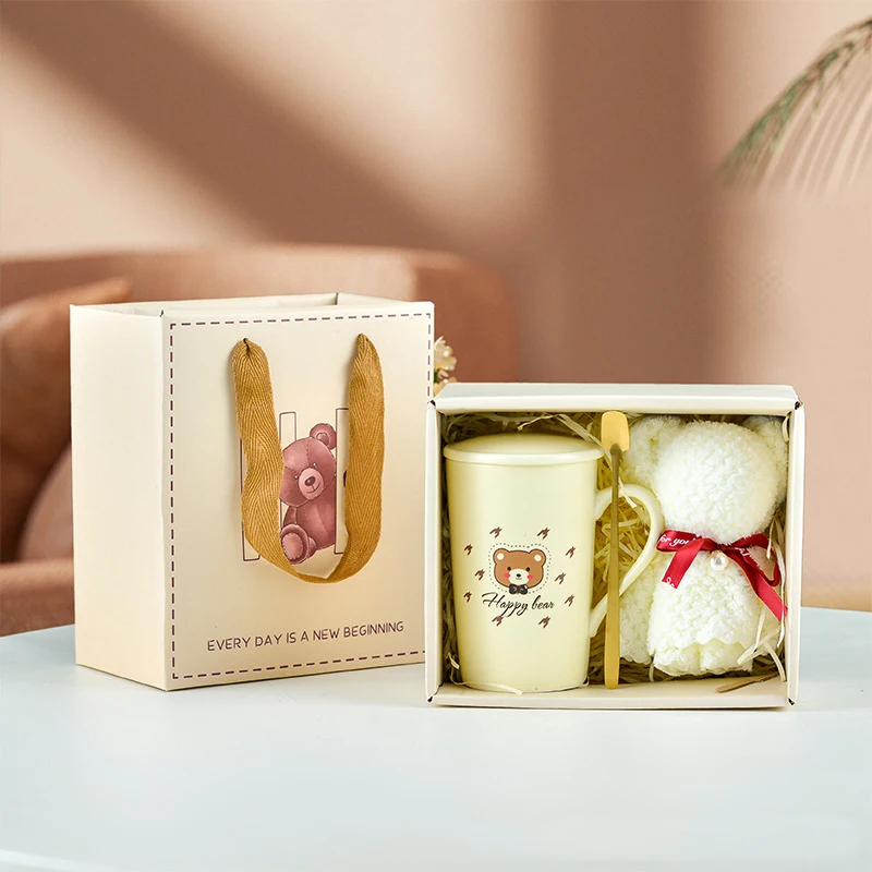 ceramic mug ceramic coffee cups gift box with handle souvenirs and business gifts fan handle small glass bottle