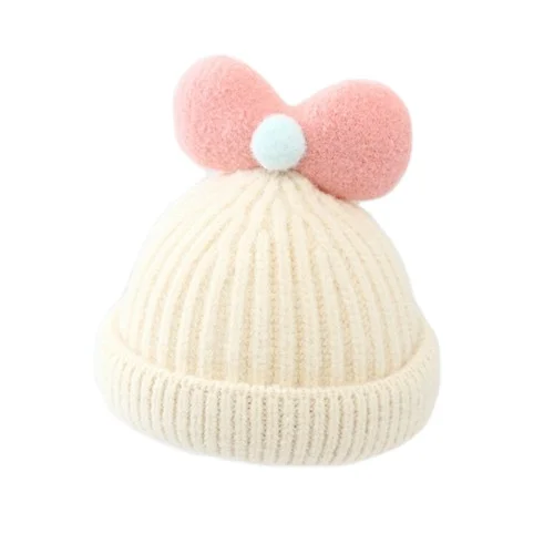 
2021 Autumn winter baby knitted hat warm cute super cute ears warm wool hat girls casual baby cover head hat 