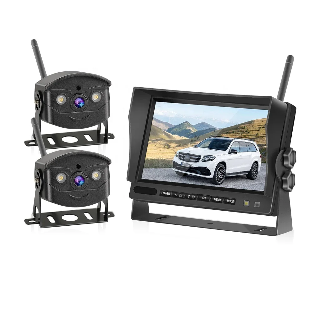 7 Inch Car Monitor Wireless Truck Backup Rear View HD Display and Wifi Reverse Backup Camera for Car RV Bus TV Display Screen