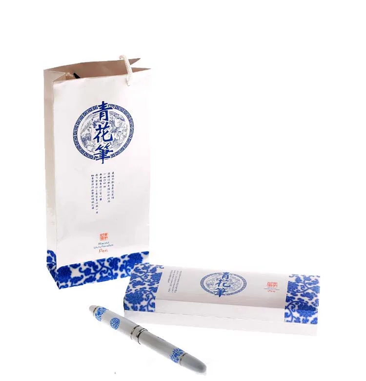 Ceramic Product Blue and white porcelain Pen With Book Mark And Key Ring for