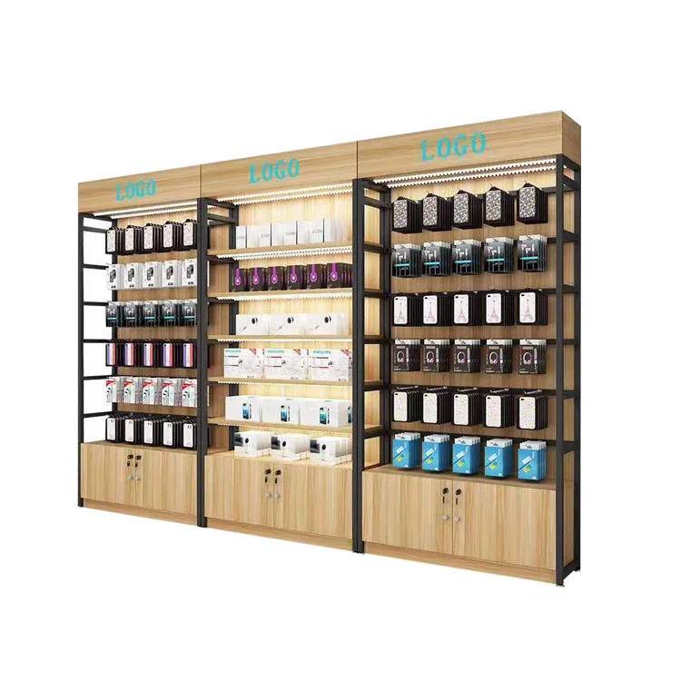 Custom Mobile Accessories Supermarket+Shelves Label r Shenzhen Corner Double-Side Pro Supermarket Shelves
