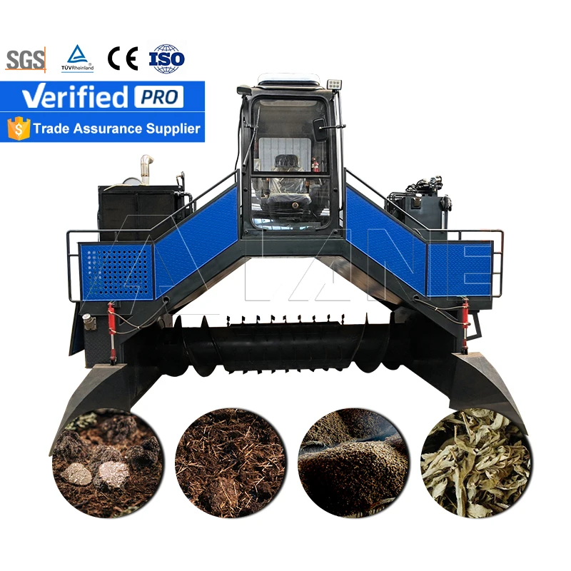LANE Large Coffee Waste Windrow  Cow Manure Compost Turner Machine Self Propelled Composter Compost Processing Tool