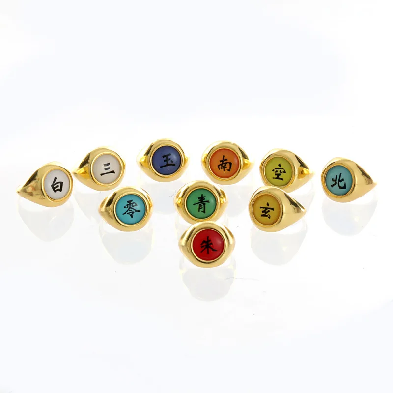 20 Style Anime Gold Silver Color Resize Accessories Cosplay Props Finger Rings for Party