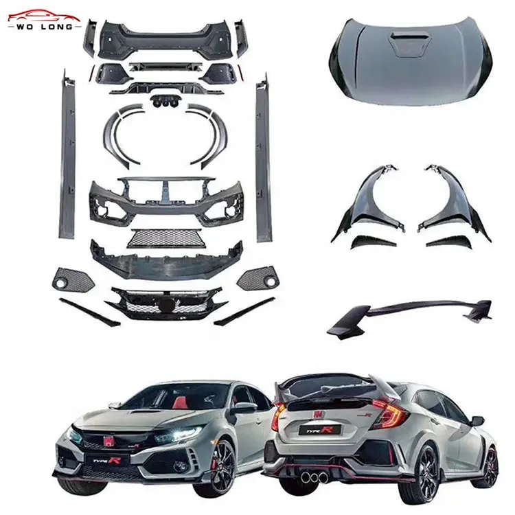 Factory Direct High Quality Front Bumper Rear Bumper Side Skirts Spoiler And Grille Car Body Kit For Honda CIVIC TYPER 2016-2020