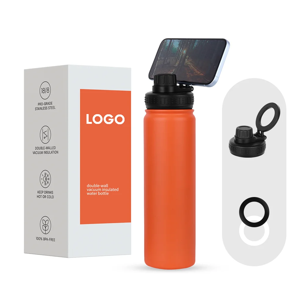 Insulated Travel Water Bottle with Magnet Lid Double Wall Vacuum Insulated Stainless Steel Water Bottle 22oz 24oz 32oz