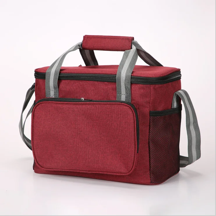 Thicken Oxford Tote Insulated Cooler Lunch Bag Soft-sided Collapsible 24L Cans Single Shoulder Thermal Food Delivery Bag