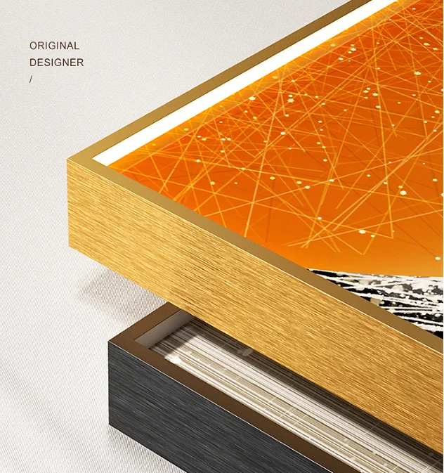 Modern Luxury Ginkgo Leaf Plant with LED Light Diamond crystal porcelain painting wall art frame home decor luxury