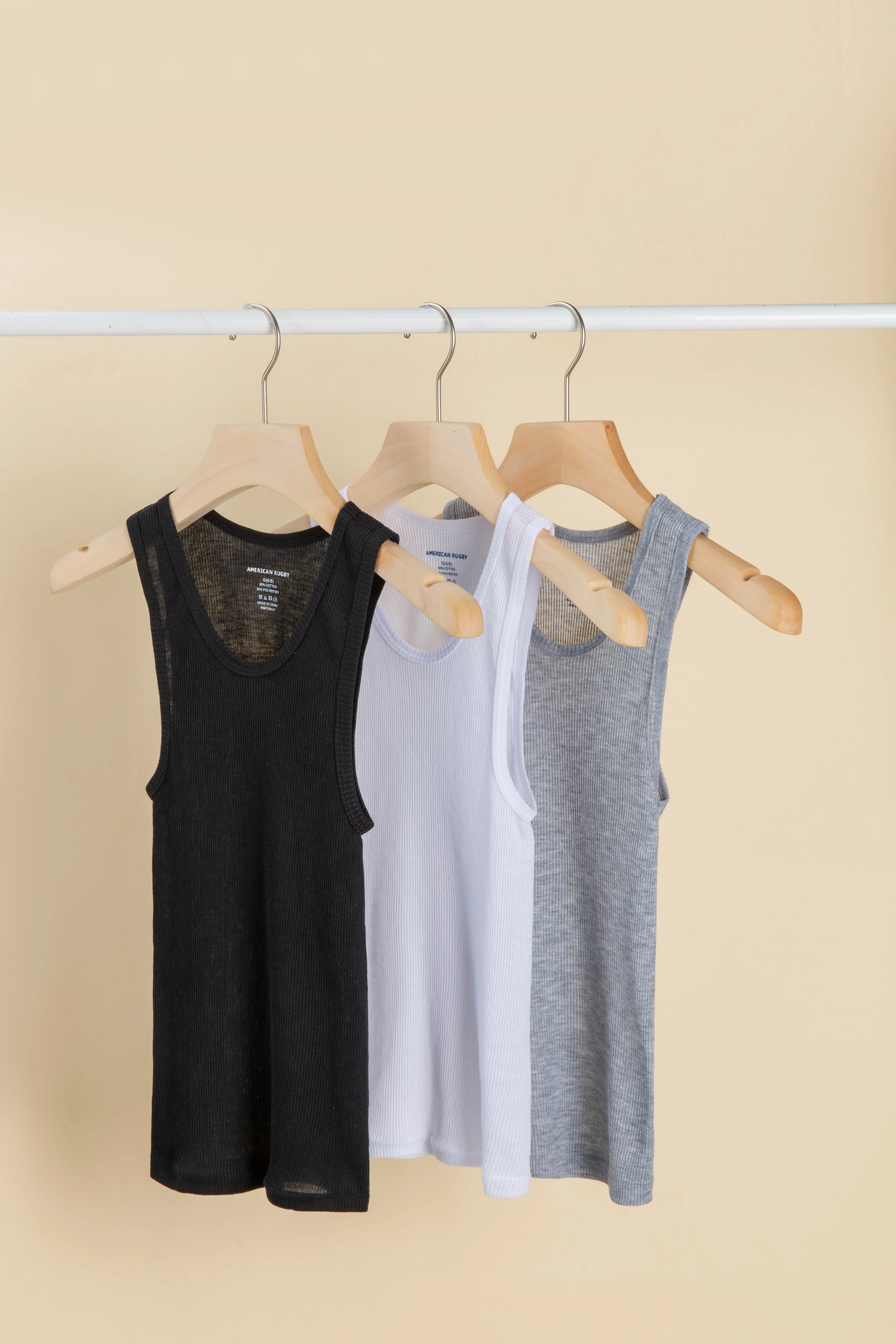 
2021 Hot Selling Toddler Sleeveless Plain White Ribbed Knit Tank Top 6 piece pack Baby Singlets 2752TT02 