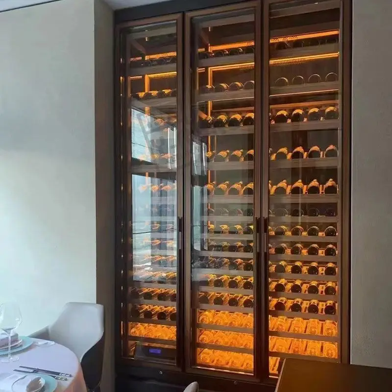 Free installation of high-end private custom stainless steel thermostatic wine cabinet with inverter compressor
