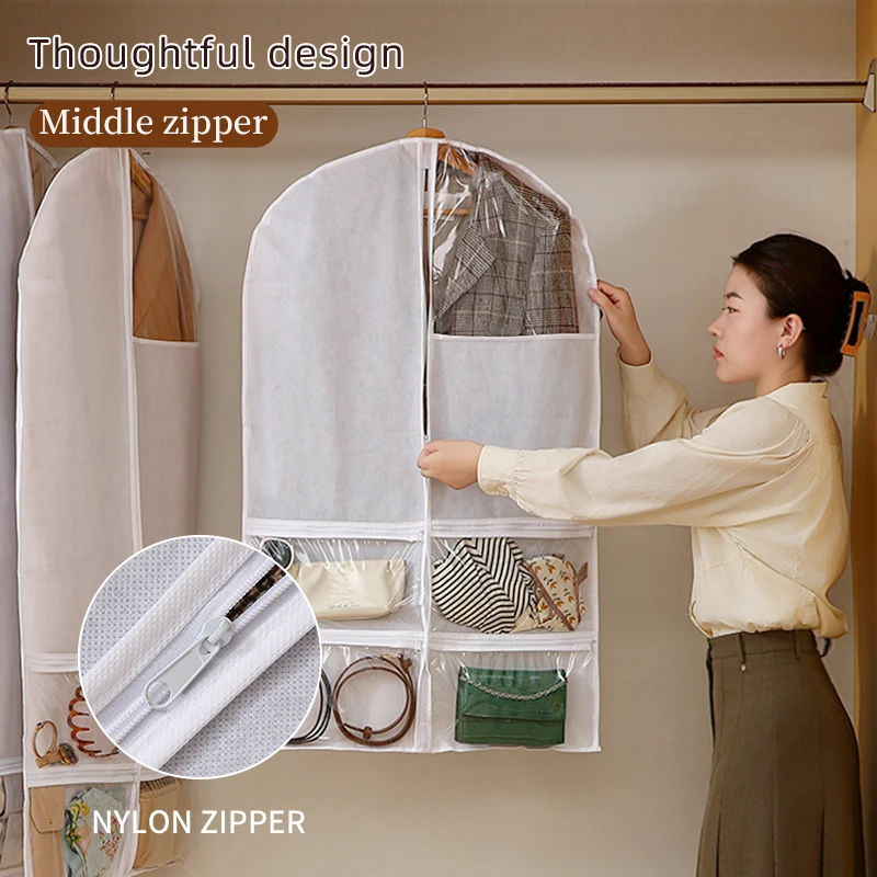 high quality 4 pockets garment bags suit dustproof clothing dust cover for clothes