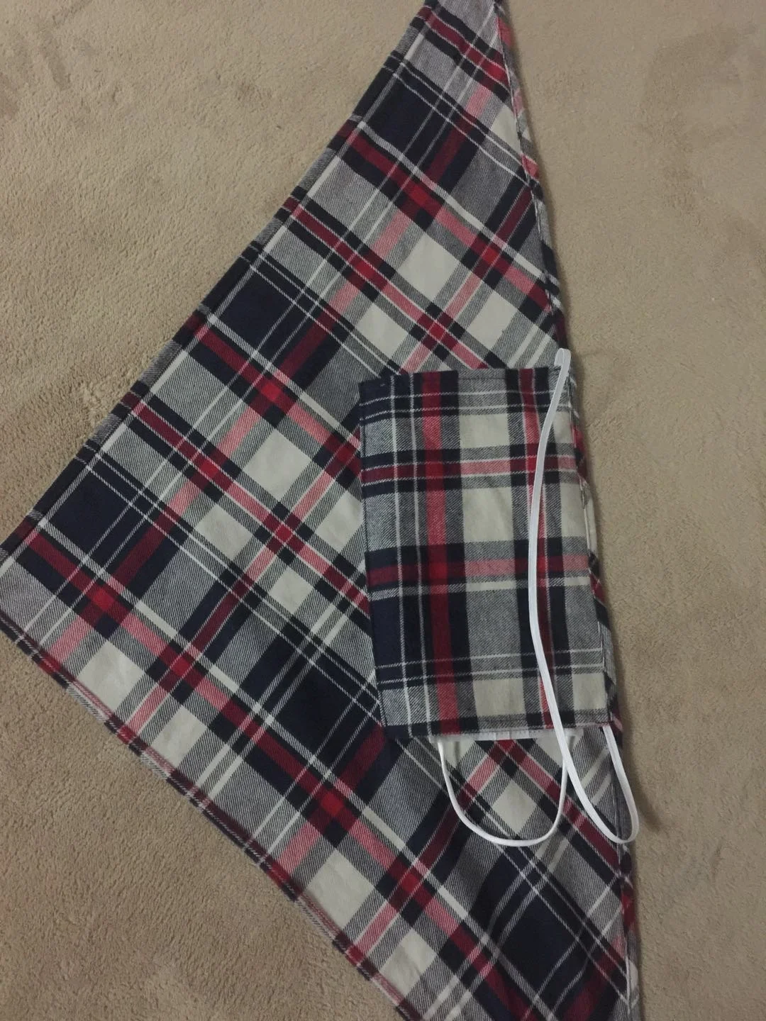 
Custom headwear organic cotton face bandana scarf with filter pocket 